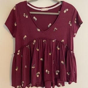 Floral Altar’d State Short Sleeve Blouse